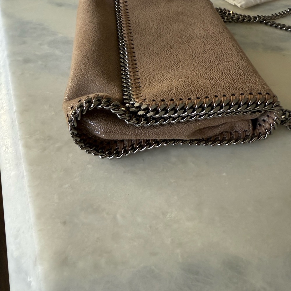Stella McCartney Tan Clutch with Chain Trim - Picture 4 of 9